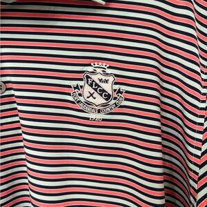 Foot Joy XL Striped Polo Shirt with Ft. Lauderdale Country Club Logo NWOT.